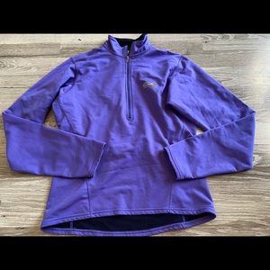 PATAGONIA Women’s Small Purple Pullover Outdoor Black Zip Quarter Athletic
